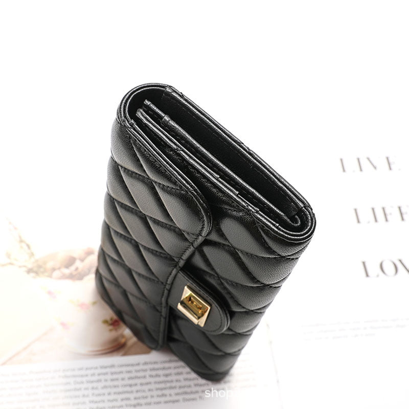 Women's wallet Checked coin purse Fashion sheepskin wallet Bifold wallet Clutch bag Goes with anything