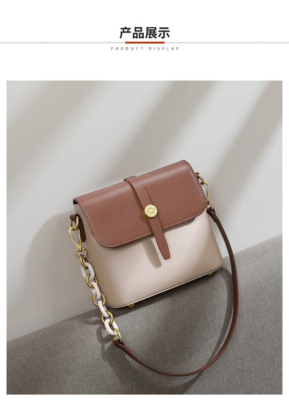 Women's Bag Crossbody Bag Bucket Bag Genuine Leather Luxury Commuter Pouch Bag Elegant Retro Shoulder Bag.Pochette