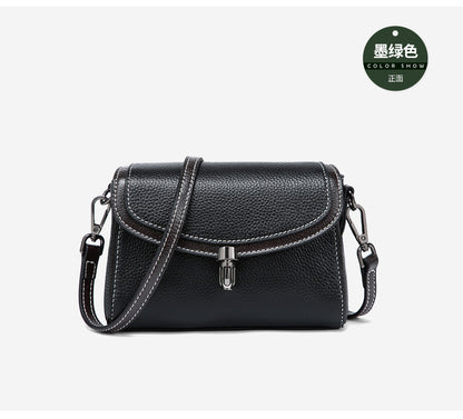 Ladies' fashionable genuine leather crossbody bag, square bag, simple shoulder bag that goes with anything. Pochette