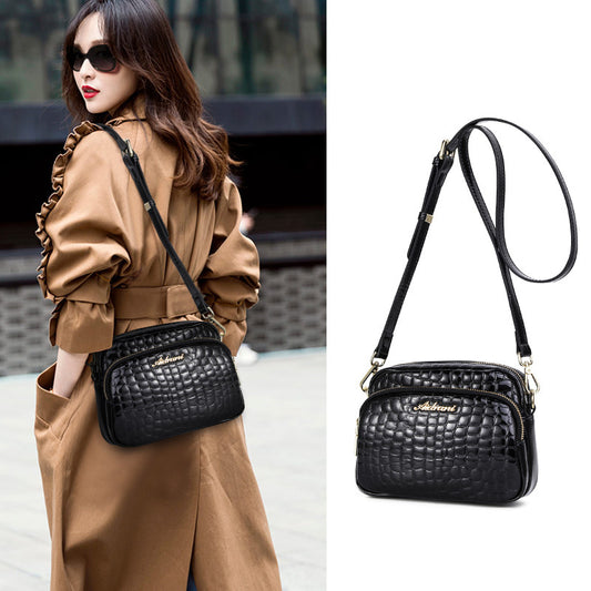 Women's Bag Genuine Leather Jewel Pattern Bag Fashion Crossbody Bag Retro High Quality Shoulder Bag.Pochette