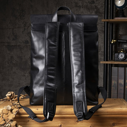 Men's backpack handmade cowhide genuine leather high quality large capacity casual business computer bag fashion men travel bag 