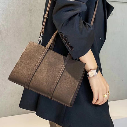 Genuine leather handbag Women's bag Cowhide crossbody bag Simple commuter office lady Goes with anything Shoulder bag.Pochette