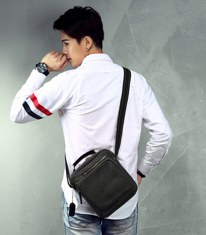 Men's Shoulder Bag Handmade Original Cowhide Genuine Leather Casual Korean Fashion Men's Crossbody Bag Handbag 