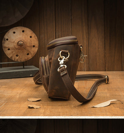 Men's Crossbody Bag Handmade Genuine Cowhide Leather Shoulder Bag Multifunctional Fashion Unique Smartphone Pouch 