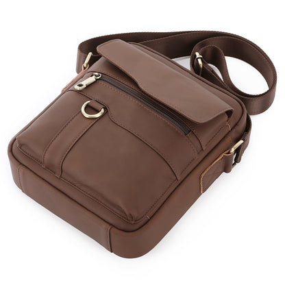 Men's shoulder bag Genuine cowhide leather retro large capacity crossbody bag for men 