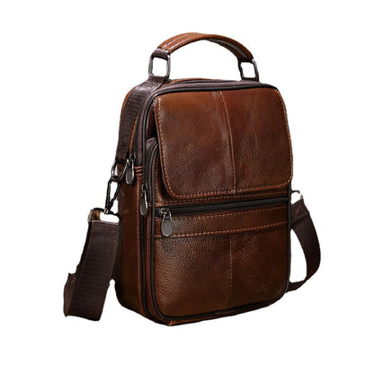 Men's Shoulder Bag Cowhide Large Capacity Casual Business Bag Fashion Handbag Men's Crossbody Bag 