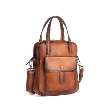 Men's Crossbody Bag Genuine Cowhide Leather Retro Casual Men's Handbag 