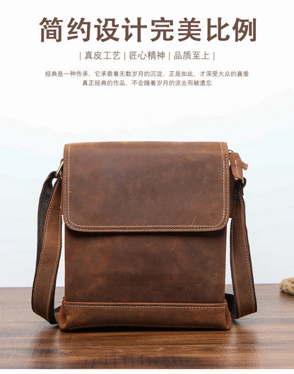 Men's Briefcase Cowhide Genuine Leather Retro Business Men Computer Bag 