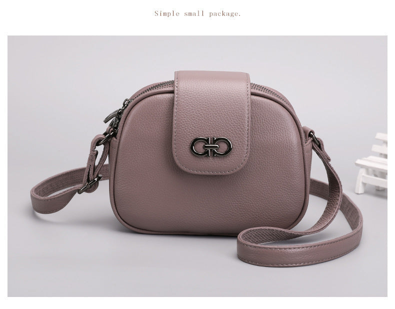 Ladies Crossbody Bag Cowhide Saddle Bag Fashion Genuine Leather Women Bag Simple Shoulder Bag.Pochette