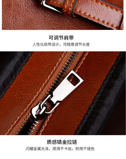 Genuine leather women's bag cowhide handbag retro tote bag large capacity casual simple shoulder bag handbag.bag