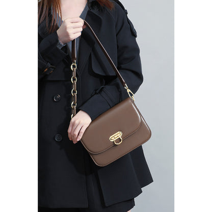 Genuine leather armpit bag fashion chain bag crossbody bag square bag shoulder bag that goes with anything. Pochette