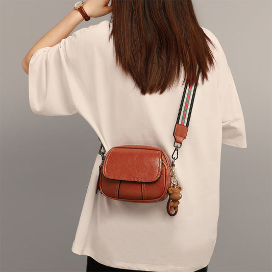 Women's bag crossbody bag luxury genuine leather broadband armpit bag simple casual shoulder bag.Pochette