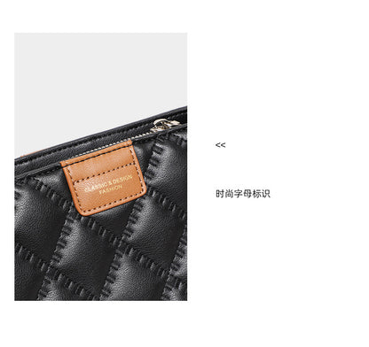 Women's bag Luxury genuine leather crossbody bag Chain bag Large capacity tote bag Plaid shoulder bag.Pochette