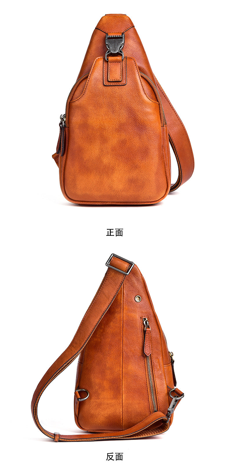 Men's bust bag Genuine cowhide leather retro casual men crossbody bag 