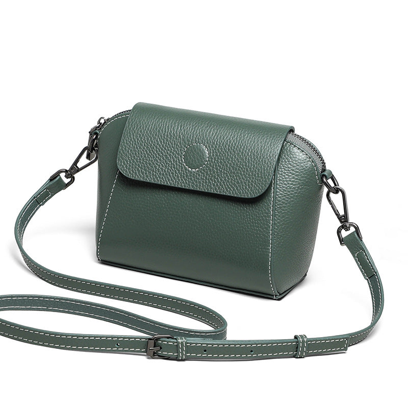 Women's bag trend crossbody bag genuine leather fashion cowhide simple shoulder bag that goes with anything. Pochette