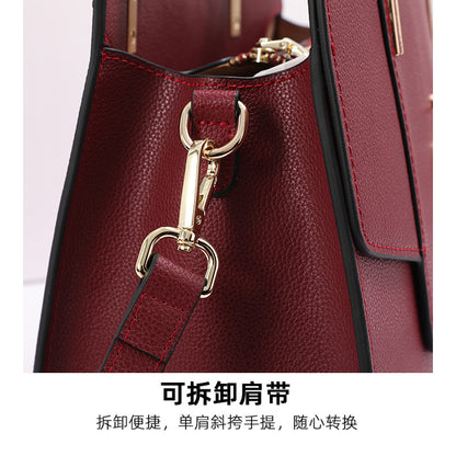 Women's bag Genuine leather handbag Large capacity leather tote bag Temperament shoulder bag Commuting Handbag that goes with anything. Bag