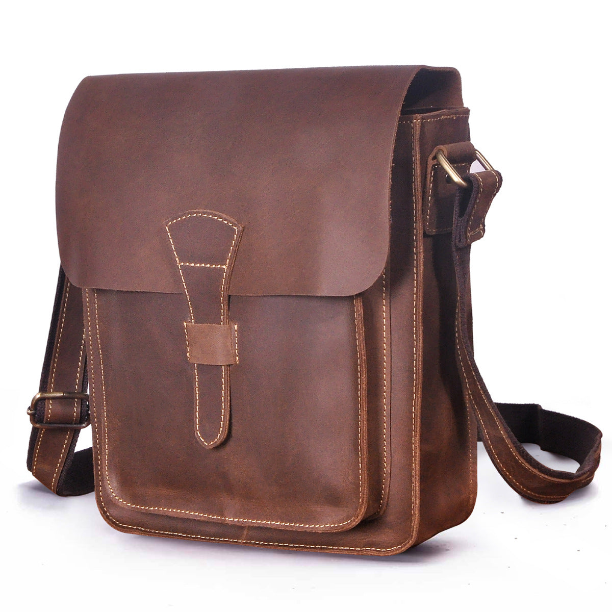 Men's Briefcase Genuine Cowhide Leather Crossbody Bag Retro Business Men Shoulder Bag Computer Bag 