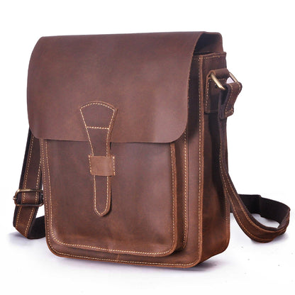 Men's Briefcase Genuine Cowhide Leather Crossbody Bag Retro Business Men Shoulder Bag Computer Bag 