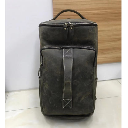 Men's backpack cowhide genuine leather Crazy Horse casual business large capacity fashion travel bag 