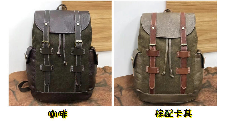 Men's Backpack Crazy Horse Cowhide Suitcase Fashion Outdoor Large Capacity Travel Bag for Men 