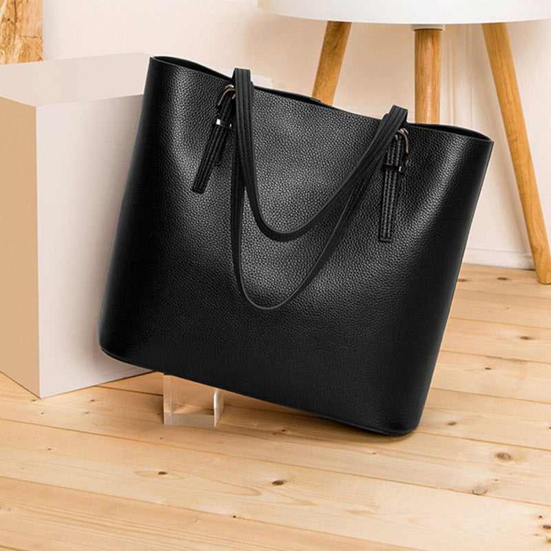 Genuine leather women's bag fashion tote bag commuting big bag cowhide shoulder bag simple