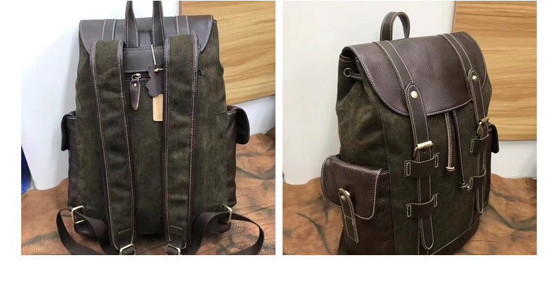 Men's Backpack Crazy Horse Cowhide Suitcase Fashion Outdoor Large Capacity Travel Bag for Men 