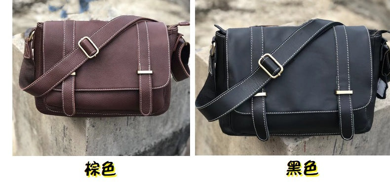 Men's Shoulder Bag Luxury Fashion Genuine Cowhide Leather Business Casual Messenger Bag Crossbody Bag for Men 