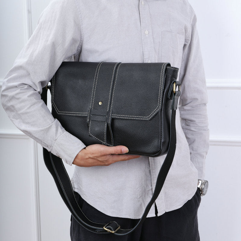 Men's Shoulder Bag Cowhide Retro Men's Crossbody Bag Messenger Bag 