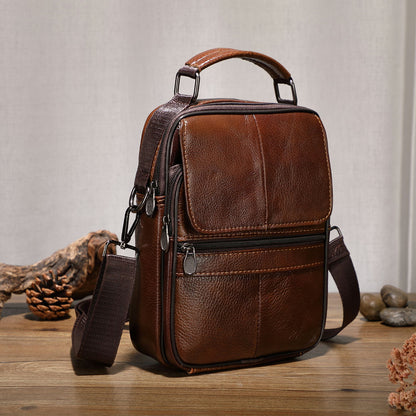 Men's Shoulder Bag Cowhide Large Capacity Casual Business Bag Fashion Handbag Men's Crossbody Bag 