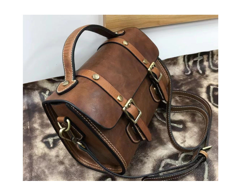 Men's Shoulder Bag Cowhide Genuine Leather Crazy Horse Korean Fashion Casual Men's Crossbody Bag Messenger Bag 