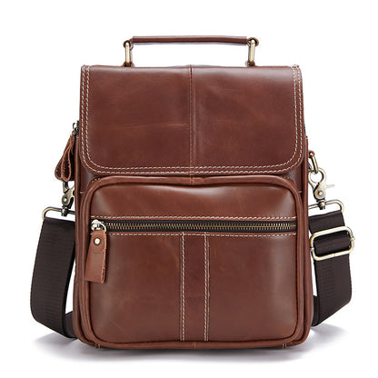 Men's Shoulder Bag Genuine Cowhide Leather Korean Fashion Large Capacity Computer Bag Crossbody Bag for Men 