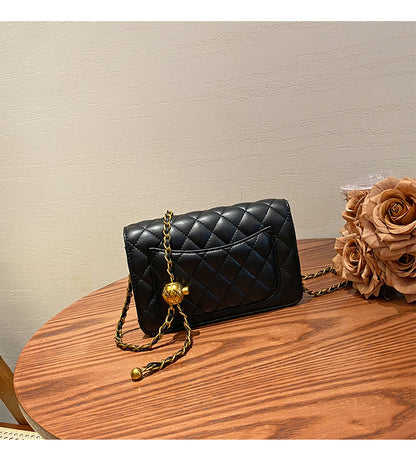 Genuine leather square bag Luxury check women's chain bag Crossbody bag Shoulder bag. Pochette