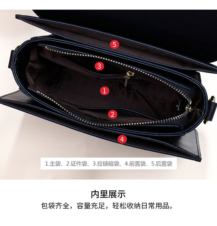 Genuine leather women's bag Crossbody bag Ins square bag that goes with anything Trendy textured shoulder bag.Pochette