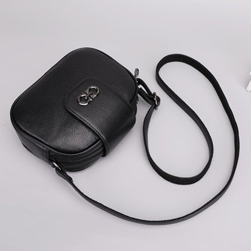 Ladies Crossbody Bag Cowhide Saddle Bag Fashion Genuine Leather Women Bag Simple Shoulder Bag.Pochette