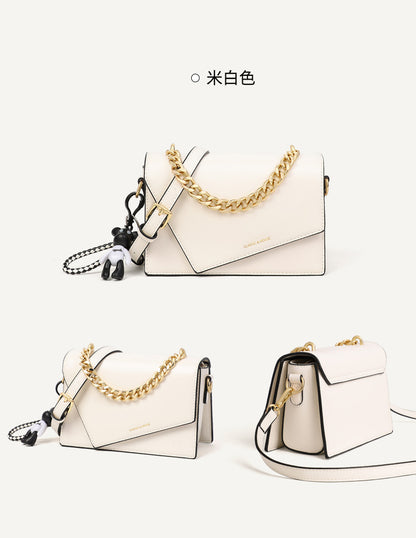 Women Bag Genuine Leather Simple Crossbody Bag Chain Bag Handbag Square Bag Fashion Shoulder Bag.Pochette