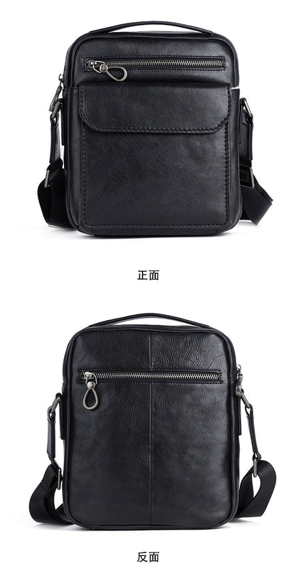 Men's Shoulder Bag Genuine Cowhide Leather Retro Casual Men's Crossbody Bag Handbag 