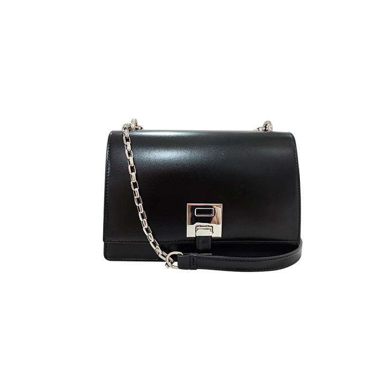 Ladies chain shoulder bag Simple and luxurious genuine leather square bag Stylish shoulder bag. Pochette