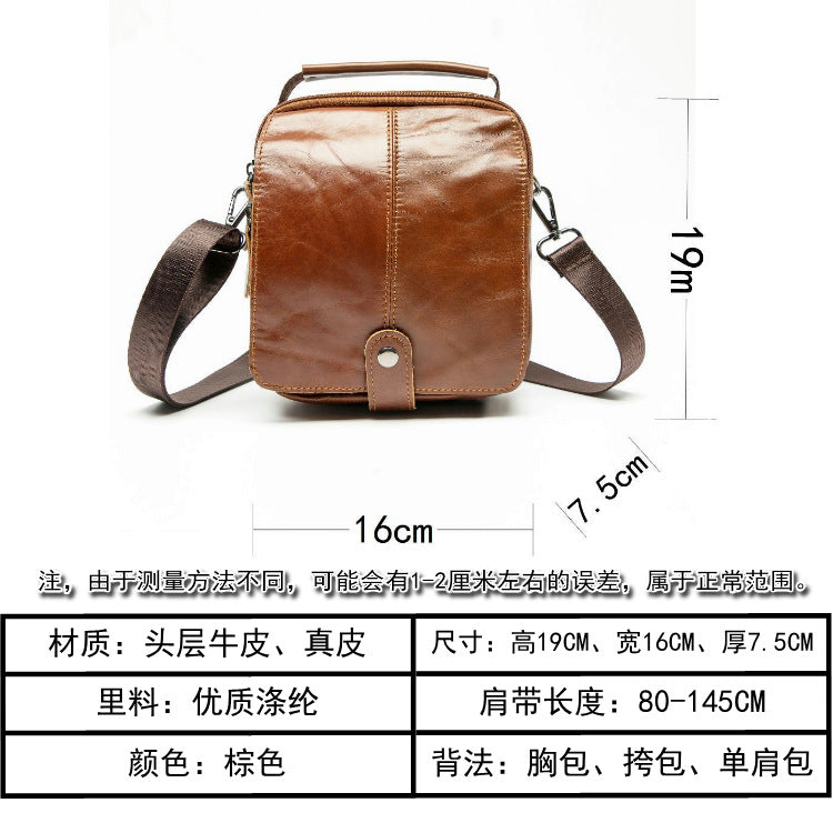 Men's Shoulder Bag Business Cowhide Handbag Outdoor Sports Fashion Crossbody Bag for Men 