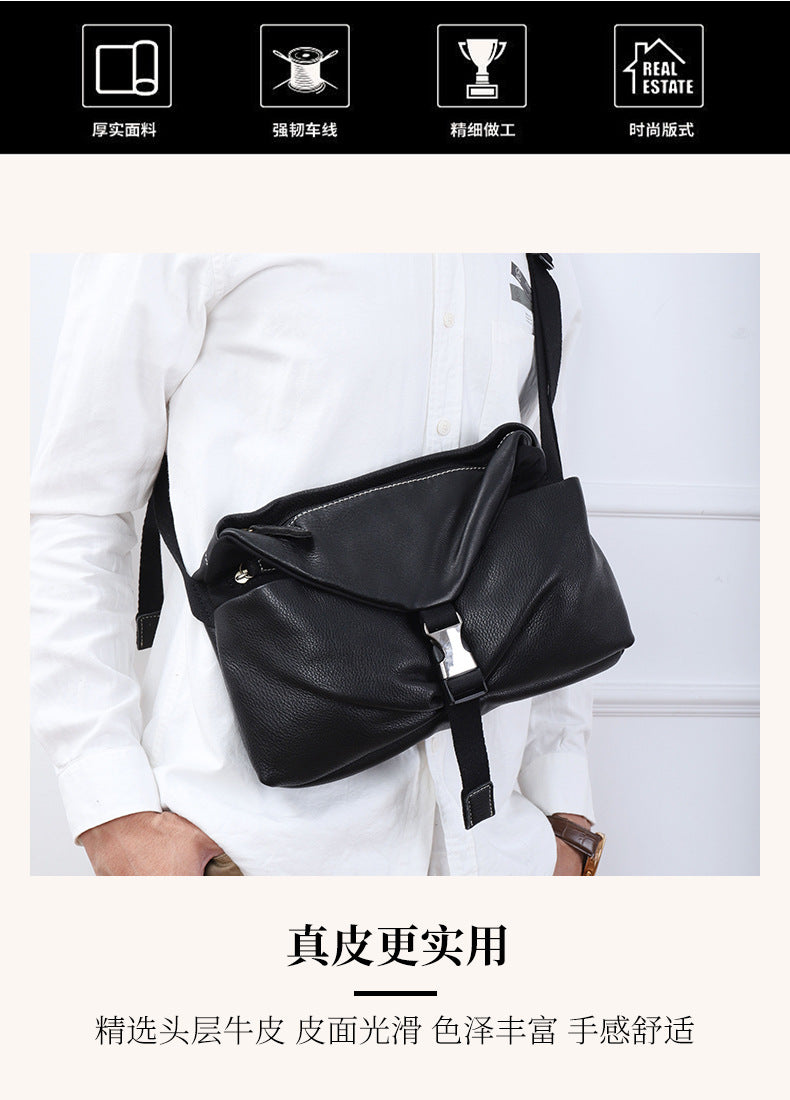 Men's Crossbody Bag Tote Bag Cowhide Genuine Leather Casual Fashion Shoulder Bag for Men 