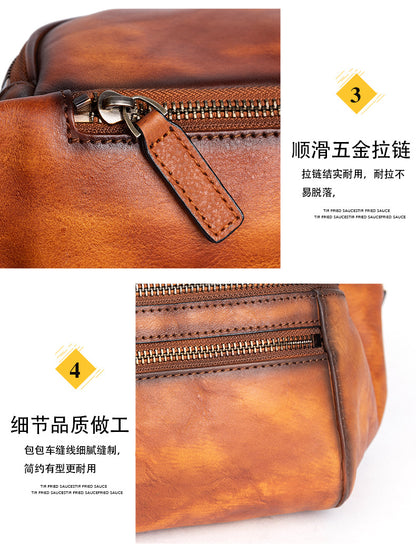 Men's Waist Pouch Cowhide Genuine Leather Retro Casual Men Bag 