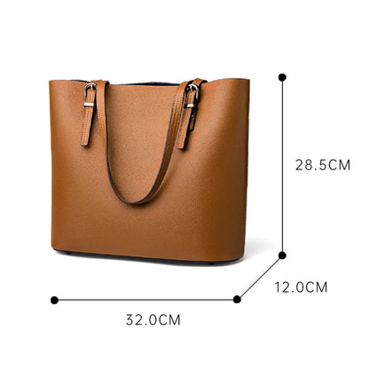 Genuine leather women's bag fashion tote bag commuting big bag cowhide shoulder bag simple