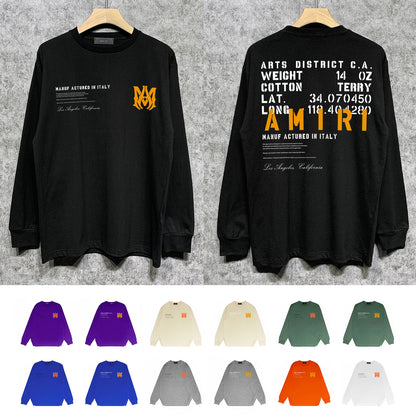 AMIRIファッション長袖男性Tシャツ おしゃれクールカジュアル 上着 SY1197