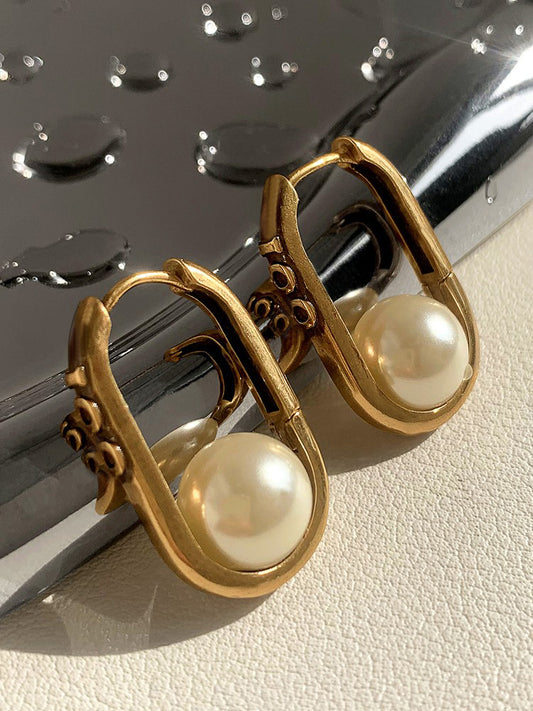 CD pearl earrings for women luxury luxury earrings retro earrings