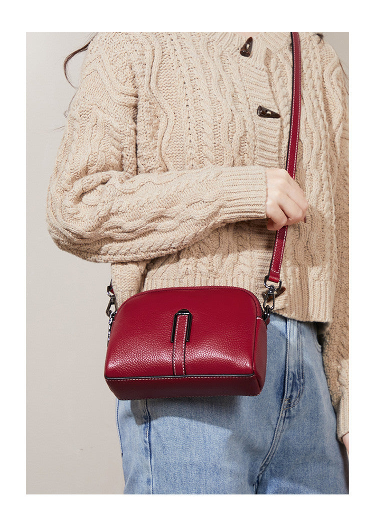 Women's bag Fashion Genuine leather crossbody bag that goes with anything Multifunctional elegant commuting shoulder bag.Pochette