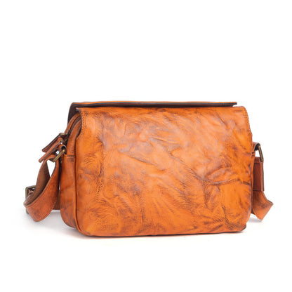 Men's Shoulder Bag Genuine Cowhide Leather Retro Men's Crossbody Bag 