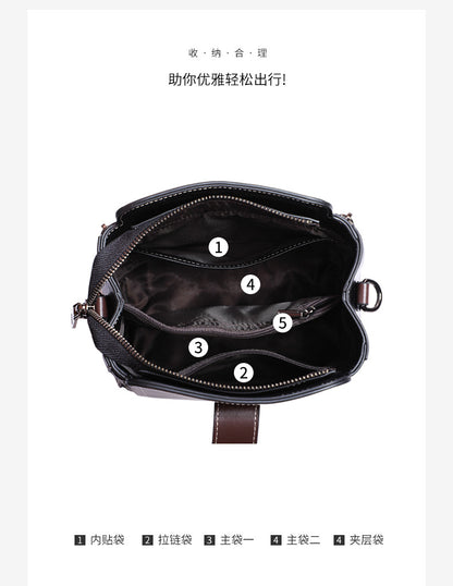 Genuine Leather Bucket Bag Crossbody Bag Ladies Fashion Broadband Simple Shoulder Bag.Pochette