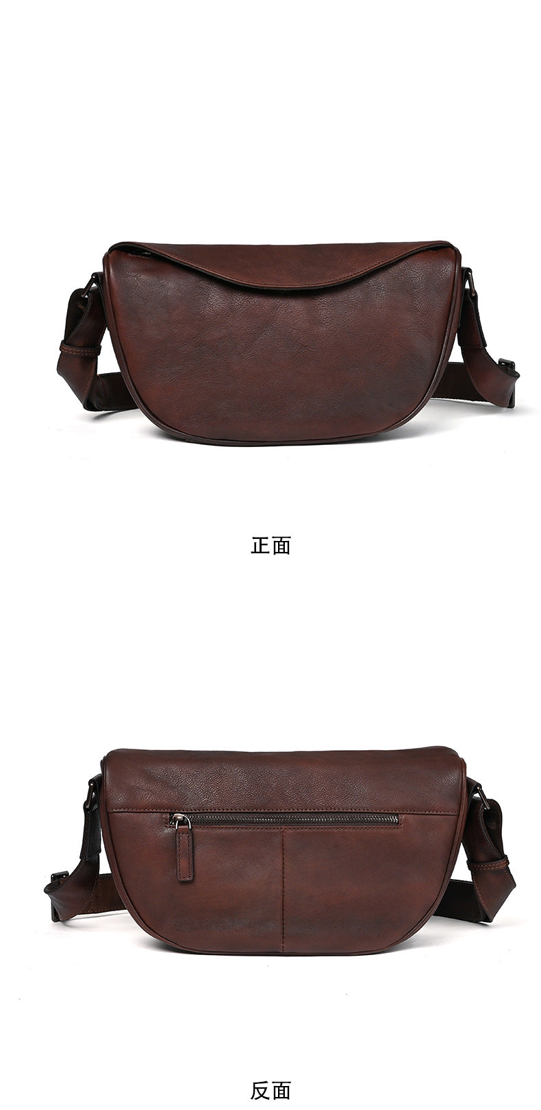 Men's Shoulder Bag Genuine Cowhide Leather Casual Business Crossbody Bag for Men 