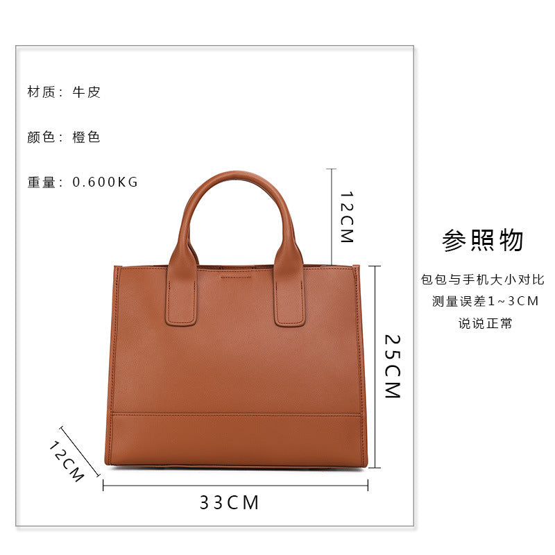 Large capacity ladies bag cowhide commuter handbag fashion high quality shoulder bag temperament elegant handbag.bag