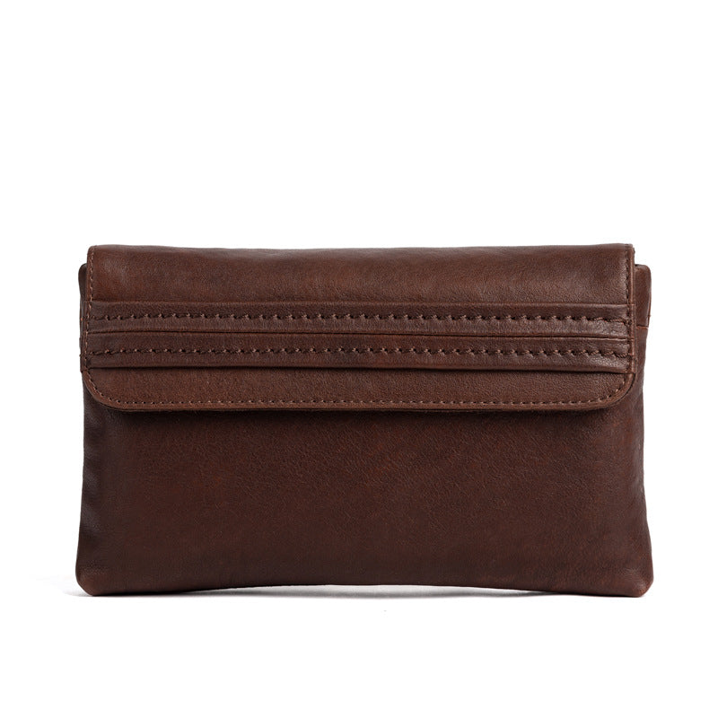 Men's Clutch Bag Genuine Cowhide Leather Retro Casual Men's Handbag 