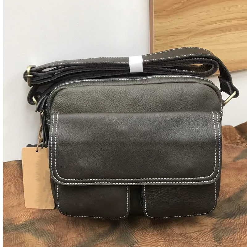 Men's shoulder bag Genuine cowhide leather casual Korean fashion multifunctional crossbody bag for men 